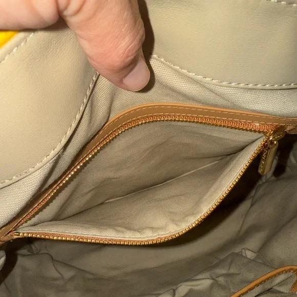 Tory Burch Tan and Yellow Tote Bag - Picture 5 of 10